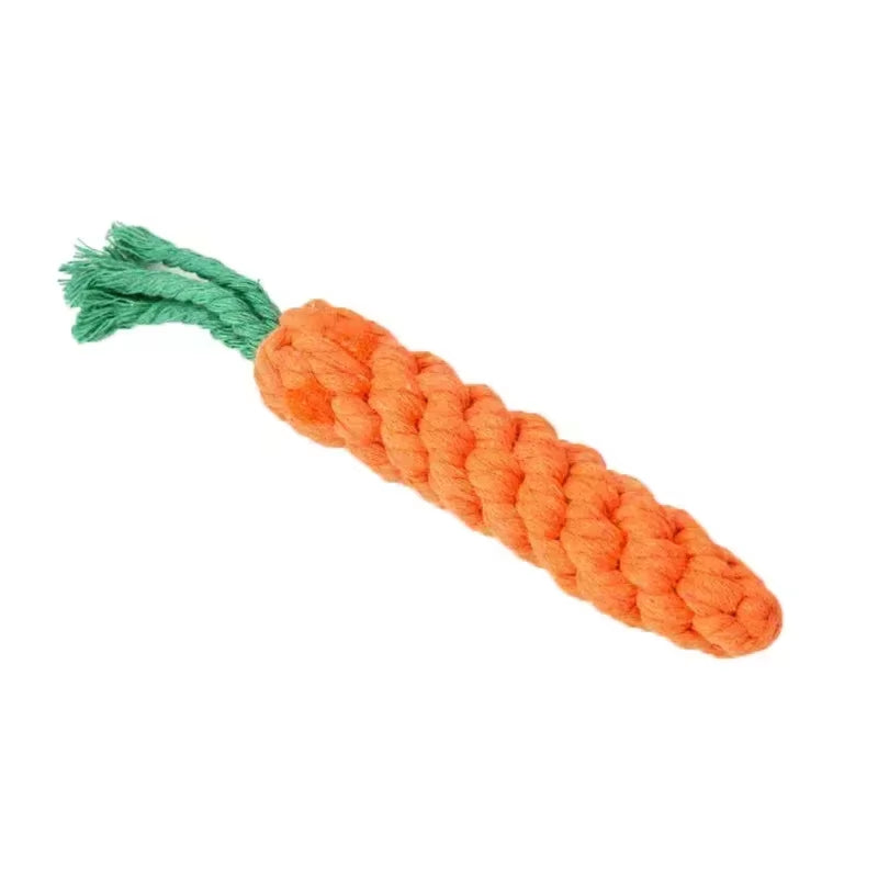 1Pcs Carrot Dog Bite Rope Pet Dog Toys Cartoon Chew Toys Durable Braided Bite Resistant Puppy Molar Cleaning Teeth Cotton Rope