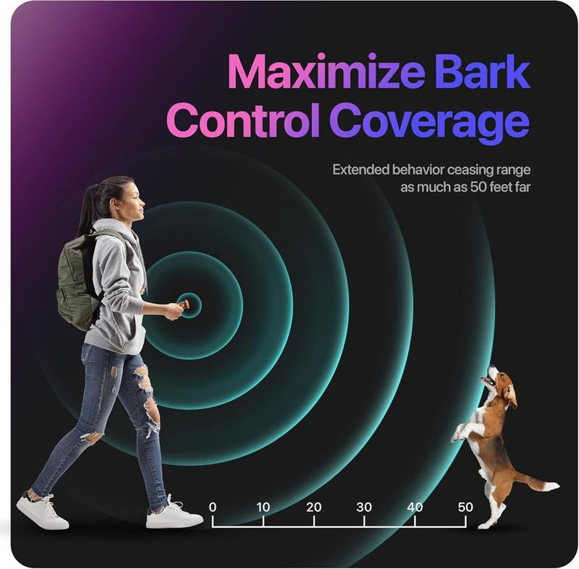Dog Barking Stopper, anti Barking Device for Dogs, Stop Barking Neighbors Dog, Humane Training Tool for Training & Behavior Aids, 50 Feet Range